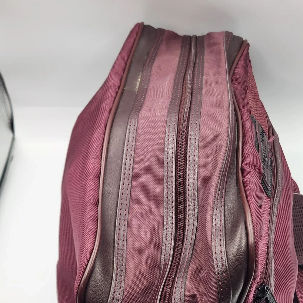 Vintage Pierre Cardin Burgundy Nylon Travel Duffle Gym Bag Made in Korea 15 Inch